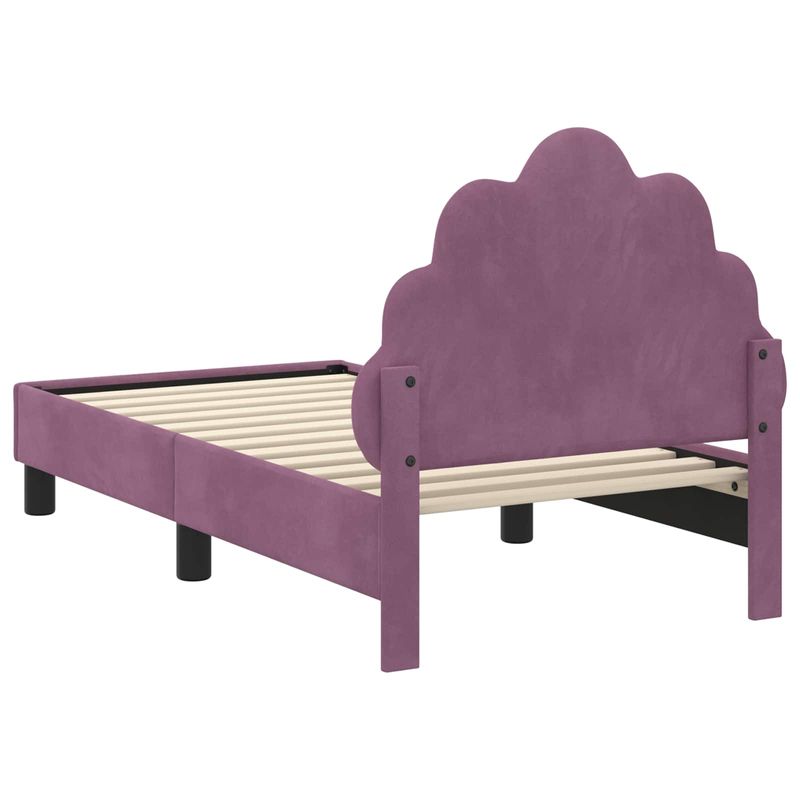 Casa si Gradina - Mobilier - Paturi si accesorii - Paturi - Cadru de pat pentru copii cu spatar Violet 70 x 140 cm Catifea - Infinity.ro