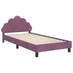 Casa si Gradina - Mobilier - Paturi si accesorii - Paturi - Cadru de pat pentru copii cu spatar Violet 80 x 200 cm Catifea - Infinity.ro