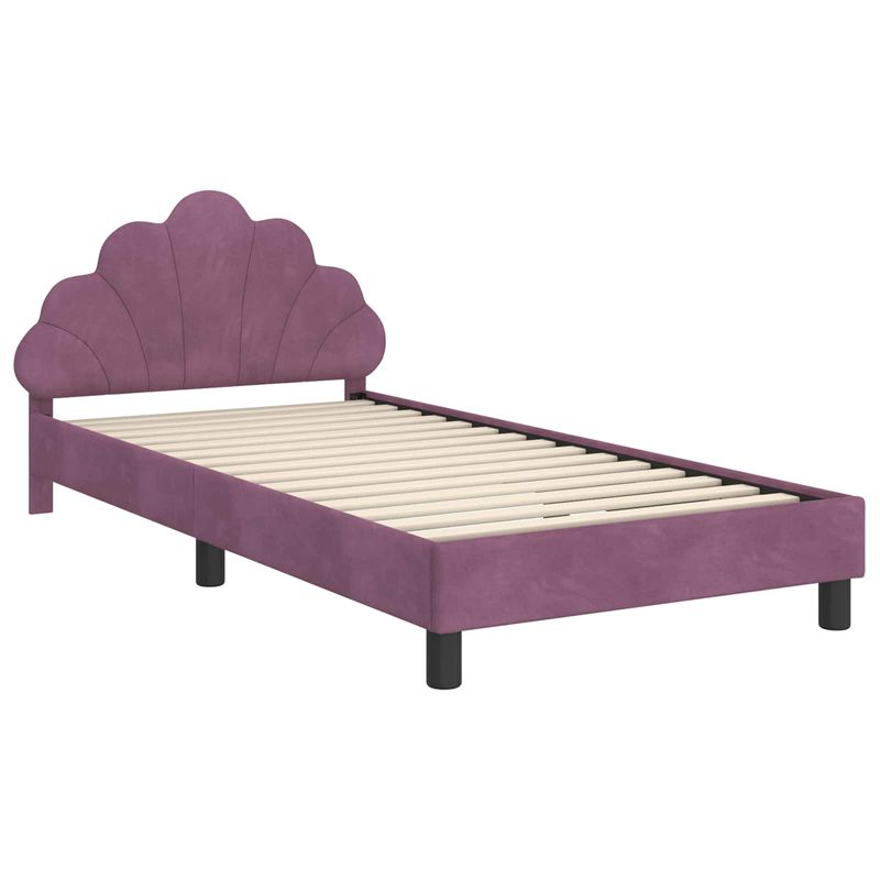Casa si Gradina - Mobilier - Paturi si accesorii - Paturi - Cadru de pat pentru copii cu spatar Violet 80 x 200 cm Catifea - Infinity.ro