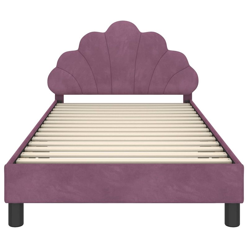 Casa si Gradina - Mobilier - Paturi si accesorii - Paturi - Cadru de pat pentru copii cu spatar Violet 80 x 200 cm Catifea - Infinity.ro