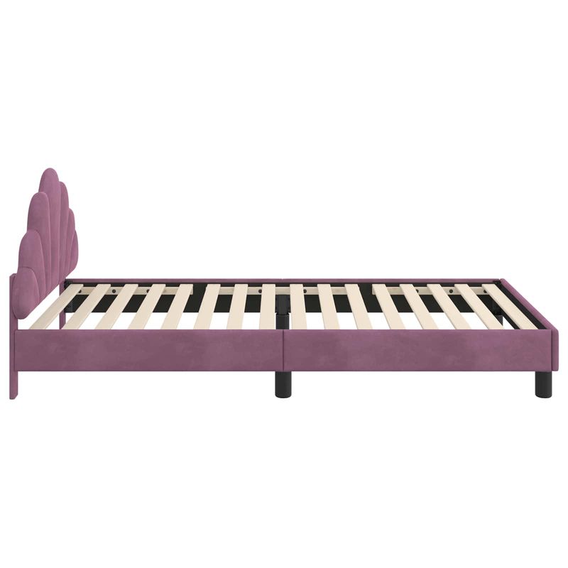 Casa si Gradina - Mobilier - Paturi si accesorii - Paturi - Cadru de pat pentru copii cu spatar Violet 80 x 200 cm Catifea - Infinity.ro