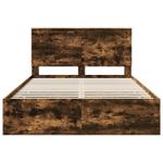 Casa si Gradina - Mobilier - Paturi si accesorii - Paturi - Cadru de pat Stejar fumuriu 140 x 200 cm Lemn Ingineresc - Infinity.ro