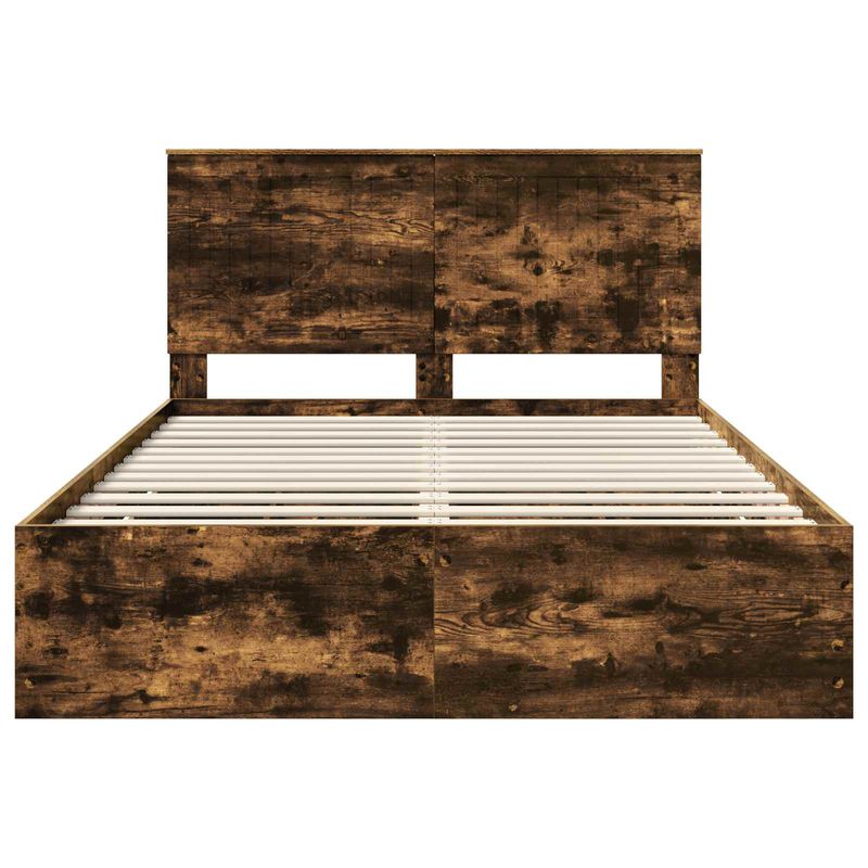 Casa si Gradina - Mobilier - Paturi si accesorii - Paturi - Cadru de pat Stejar fumuriu 140 x 200 cm Lemn Ingineresc - Infinity.ro