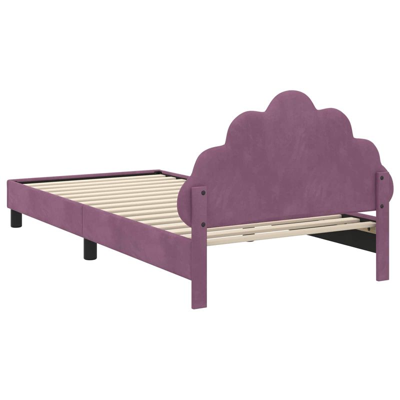 Casa si Gradina - Mobilier - Paturi si accesorii - Paturi - Cadru de pat pentru copii cu spatar Violet 80 x 200 cm Catifea - Infinity.ro