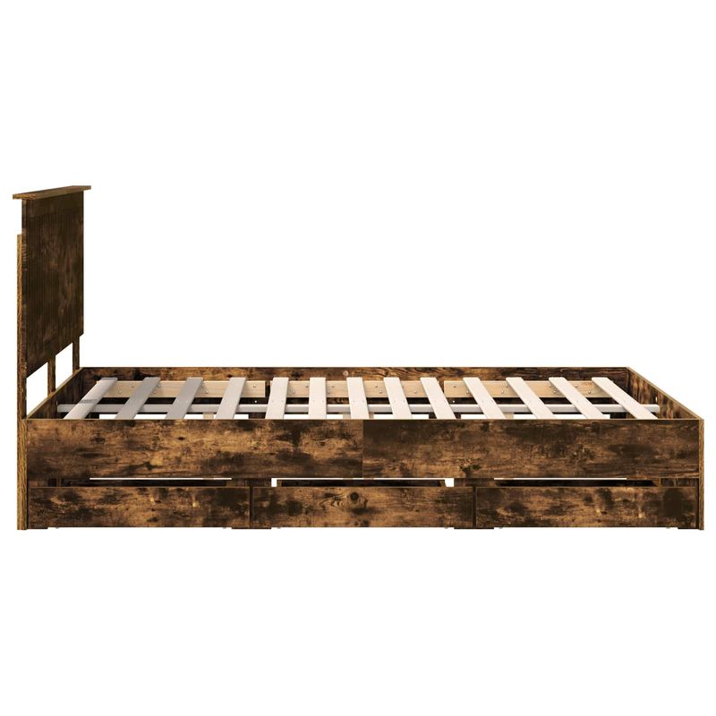 Casa si Gradina - Mobilier - Paturi si accesorii - Paturi - Cadru de pat Stejar fumuriu 140 x 200 cm Lemn Ingineresc - Infinity.ro