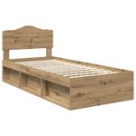 Casa si Gradina - Mobilier - Paturi si accesorii - Paturi - Cadru de pat Stejar artizanal 90 x 200 cm Lemn de pin masiv - Infinity.ro