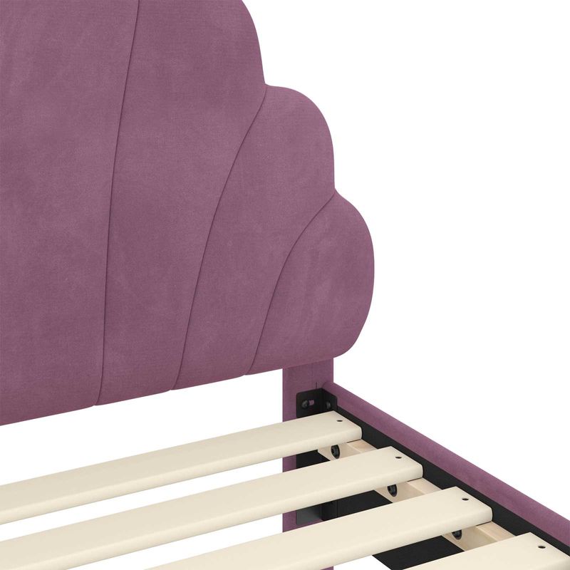 Casa si Gradina - Mobilier - Paturi si accesorii - Paturi - Cadru de pat pentru copii cu spatar Violet 80 x 200 cm Catifea - Infinity.ro