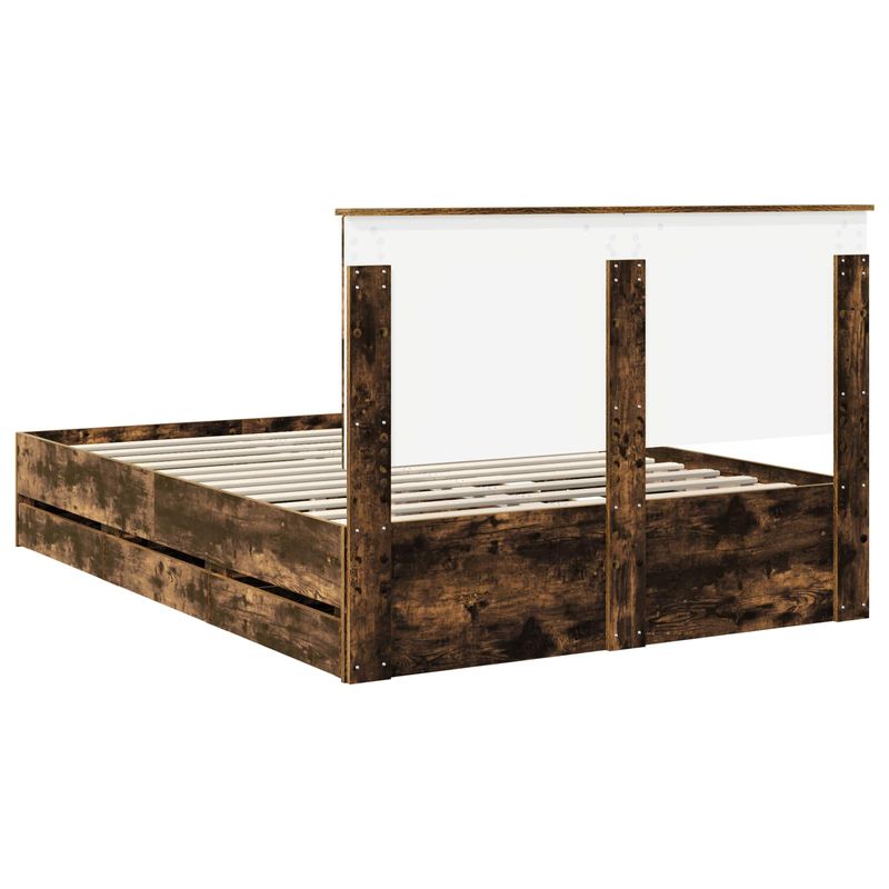 Casa si Gradina - Mobilier - Paturi si accesorii - Paturi - Cadru de pat Stejar fumuriu 140 x 200 cm Lemn Ingineresc - Infinity.ro