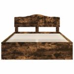 Casa si Gradina - Mobilier - Paturi si accesorii - Paturi - Cadru de pat Stejar fumuriu 140 x 200 cm Lemn de pin masiv - Infinity.ro