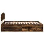 Casa si Gradina - Mobilier - Paturi si accesorii - Paturi - Cadru de pat Stejar fumuriu 140 x 200 cm Lemn de pin masiv - Infinity.ro