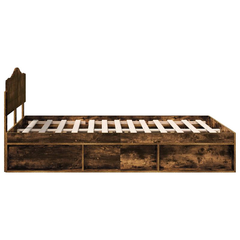 Casa si Gradina - Mobilier - Paturi si accesorii - Paturi - Cadru de pat Stejar fumuriu 140 x 200 cm Lemn de pin masiv - Infinity.ro