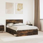 Casa si Gradina - Mobilier - Paturi si accesorii - Paturi - Cadru de pat Stejar fumuriu 140 x 200 cm Lemn compozit - Infinity.ro