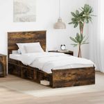 Casa si Gradina - Mobilier - Paturi si accesorii - Paturi - Cadru de pat Stejar fumuriu 90 x 200 cm Lemn compozit - Infinity.ro