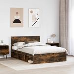 Casa si Gradina - Mobilier - Paturi si accesorii - Paturi - Cadru de pat Stejar fumuriu 140 x 200 cm Lemn compozit - Infinity.ro