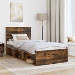 Casa si Gradina - Mobilier - Paturi si accesorii - Paturi - Cadru de pat Stejar fumuriu 90 x 200 cm Lemn compozit - Infinity.ro