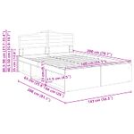 Casa si Gradina - Mobilier - Paturi si accesorii - Paturi - Cadru de pat Stejar fumuriu 140 x 200 cm Lemn de pin masiv - Infinity.ro