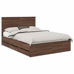 Casa si Gradina - Mobilier - Paturi si accesorii - Paturi - Cadru de pat Stejar inchis 135 x 190 cm Lemn Ingineresc - Infinity.ro