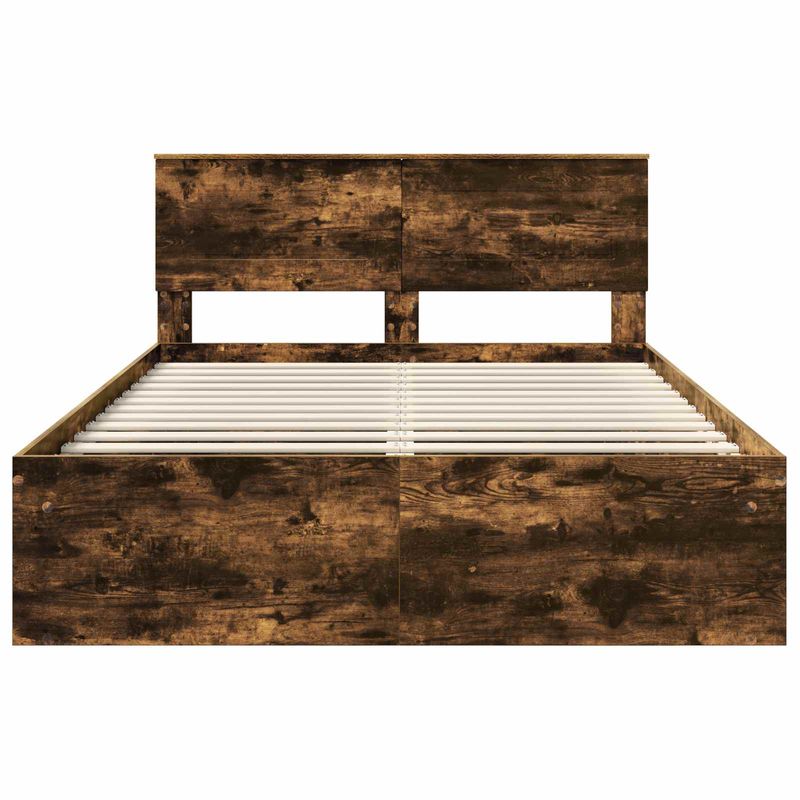 Casa si Gradina - Mobilier - Paturi si accesorii - Paturi - Cadru de pat Stejar fumuriu 140 x 200 cm Lemn compozit - Infinity.ro