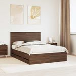 Casa si Gradina - Mobilier - Paturi si accesorii - Paturi - Cadru de pat Stejar inchis 135 x 190 cm Lemn Ingineresc - Infinity.ro