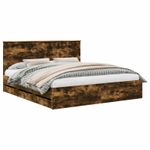 Casa si Gradina - Mobilier - Paturi si accesorii - Paturi - Cadru de pat Stejar fumuriu 180 x 200 cm Lemn Ingineresc - Infinity.ro