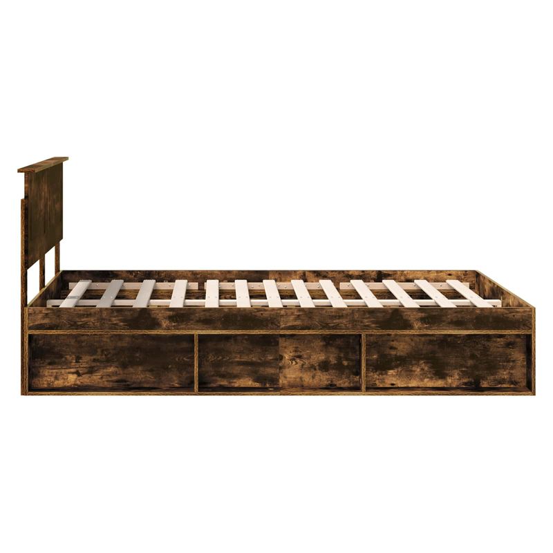 Casa si Gradina - Mobilier - Paturi si accesorii - Paturi - Cadru de pat Stejar fumuriu 140 x 200 cm Lemn compozit - Infinity.ro