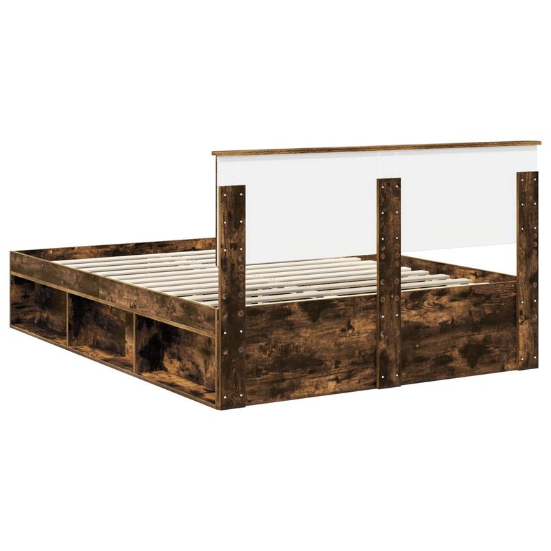 Casa si Gradina - Mobilier - Paturi si accesorii - Paturi - Cadru de pat Stejar fumuriu 140 x 200 cm Lemn compozit - Infinity.ro