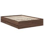 Casa si Gradina - Mobilier - Paturi si accesorii - Paturi - Cadru de pat Stejar inchis 135 x 190 cm Lemn Ingineresc - Infinity.ro