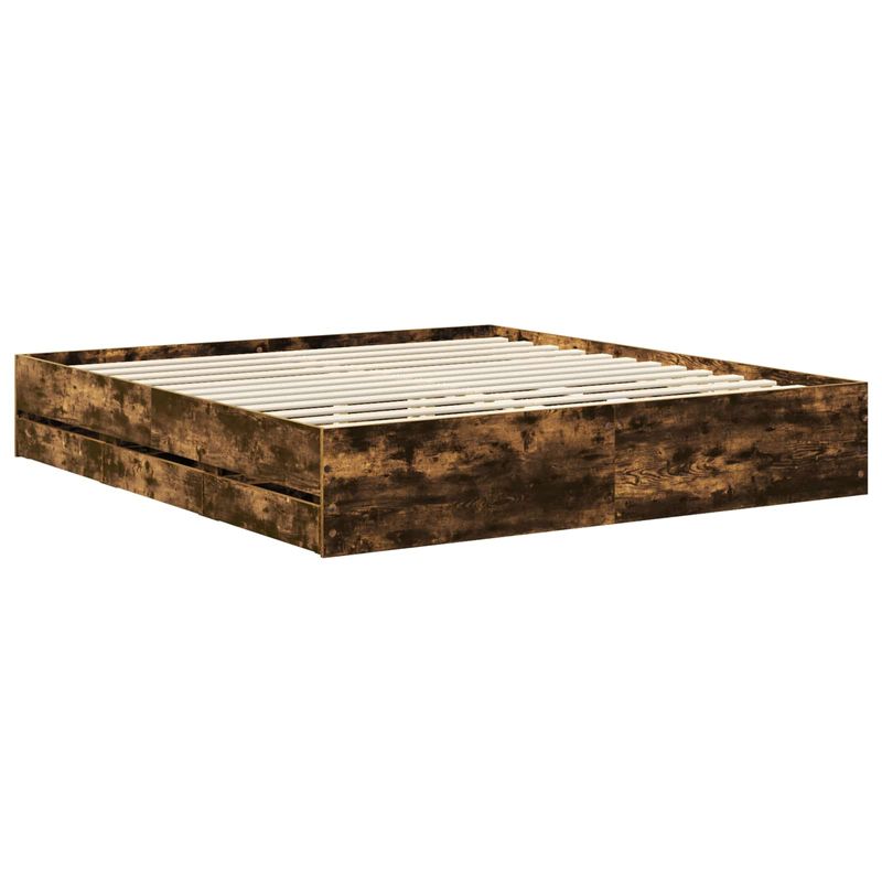 Casa si Gradina - Mobilier - Paturi si accesorii - Paturi - Cadru de pat Stejar fumuriu 180 x 200 cm Lemn Ingineresc - Infinity.ro