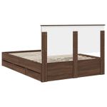 Casa si Gradina - Mobilier - Paturi si accesorii - Paturi - Cadru de pat Stejar inchis 135 x 190 cm Lemn Ingineresc - Infinity.ro