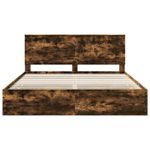 Casa si Gradina - Mobilier - Paturi si accesorii - Paturi - Cadru de pat Stejar fumuriu 180 x 200 cm Lemn Ingineresc - Infinity.ro