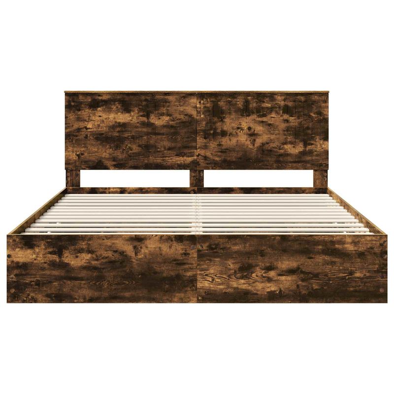 Casa si Gradina - Mobilier - Paturi si accesorii - Paturi - Cadru de pat Stejar fumuriu 180 x 200 cm Lemn Ingineresc - Infinity.ro