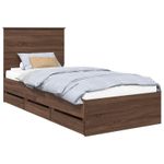 Casa si Gradina - Mobilier - Paturi si accesorii - Paturi - Cadru de pat Stejar inchis 90 x 190 cm Lemn Ingineresc - Infinity.ro