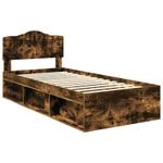 Casa si Gradina - Mobilier - Paturi si accesorii - Paturi - Cadru de pat Stejar fumuriu 90 x 200 cm Lemn de pin masiv - Infinity.ro