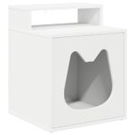 Petshop - Accesorii petshop - Culcusuri si custi - Custi interior si exterior - Casa pentru pisici Alb 42,5 x 40 x 52,5 cm Lemn compozit - Infinity.ro