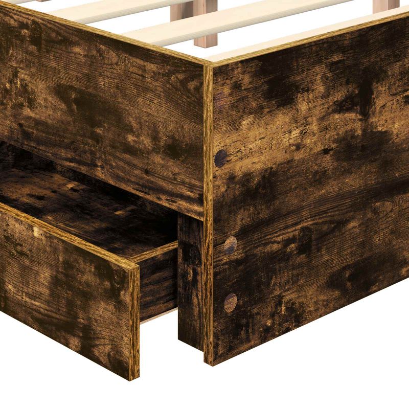 Casa si Gradina - Mobilier - Paturi si accesorii - Paturi - Cadru de pat Stejar fumuriu 180 x 200 cm Lemn Ingineresc - Infinity.ro