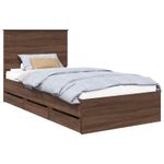 Casa si Gradina - Mobilier - Paturi si accesorii - Paturi - Cadru de pat Stejar inchis 100 x 200 cm Lemn Ingineresc - Infinity.ro