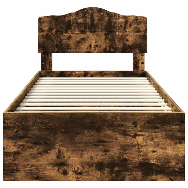 Casa si Gradina - Mobilier - Paturi si accesorii - Paturi - Cadru de pat Stejar fumuriu 90 x 200 cm Lemn de pin masiv - Infinity.ro