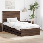 Casa si Gradina - Mobilier - Paturi si accesorii - Paturi - Cadru de pat Stejar inchis 100 x 200 cm Lemn Ingineresc - Infinity.ro