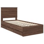 Casa si Gradina - Mobilier - Paturi si accesorii - Paturi - Cadru de pat Stejar inchis 90 x 190 cm Lemn Ingineresc - Infinity.ro