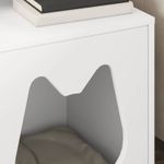 Petshop - Accesorii petshop - Culcusuri si custi - Custi interior si exterior - Casa pentru pisici Alb 42,5 x 40 x 52,5 cm Lemn compozit - Infinity.ro
