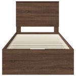 Casa si Gradina - Mobilier - Paturi si accesorii - Paturi - Cadru de pat Stejar inchis 90 x 190 cm Lemn Ingineresc - Infinity.ro