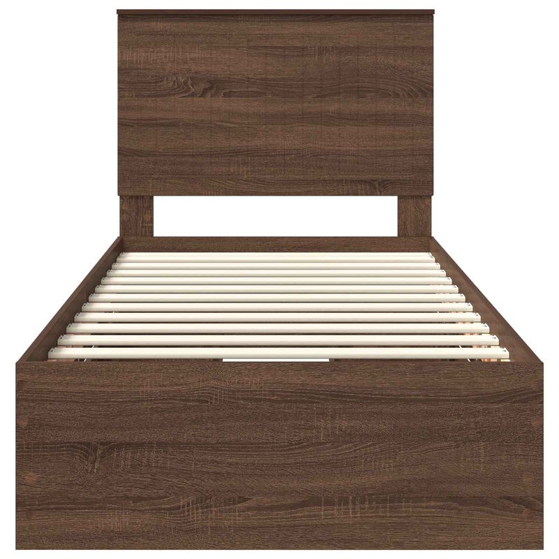 Casa si Gradina - Mobilier - Paturi si accesorii - Paturi - Cadru de pat Stejar inchis 90 x 190 cm Lemn Ingineresc - Infinity.ro
