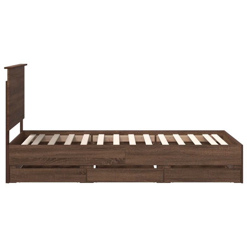 Casa si Gradina - Mobilier - Paturi si accesorii - Paturi - Cadru de pat Stejar inchis 90 x 190 cm Lemn Ingineresc - Infinity.ro