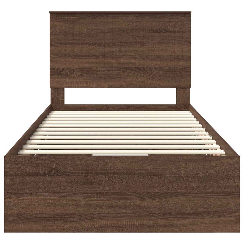 Casa si Gradina - Mobilier - Paturi si accesorii - Paturi - Cadru de pat Stejar inchis 100 x 200 cm Lemn Ingineresc - Infinity.ro
