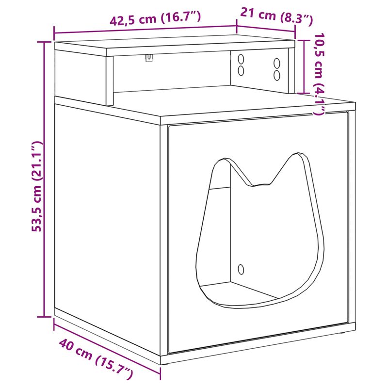 Petshop - Accesorii petshop - Culcusuri si custi - Custi interior si exterior - Casa pentru pisici Alb 42,5 x 40 x 52,5 cm Lemn compozit - Infinity.ro