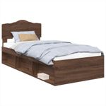 Casa si Gradina - Mobilier - Paturi si accesorii - Paturi - Cadru de pat Stejar inchis 75 x 190 cm Lemn de pin masiv - Infinity.ro