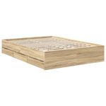 Casa si Gradina - Mobilier - Paturi si accesorii - Paturi - Cadru de pat Stejar Sonoma 140 x 190 cm Lemn Ingineresc - Infinity.ro