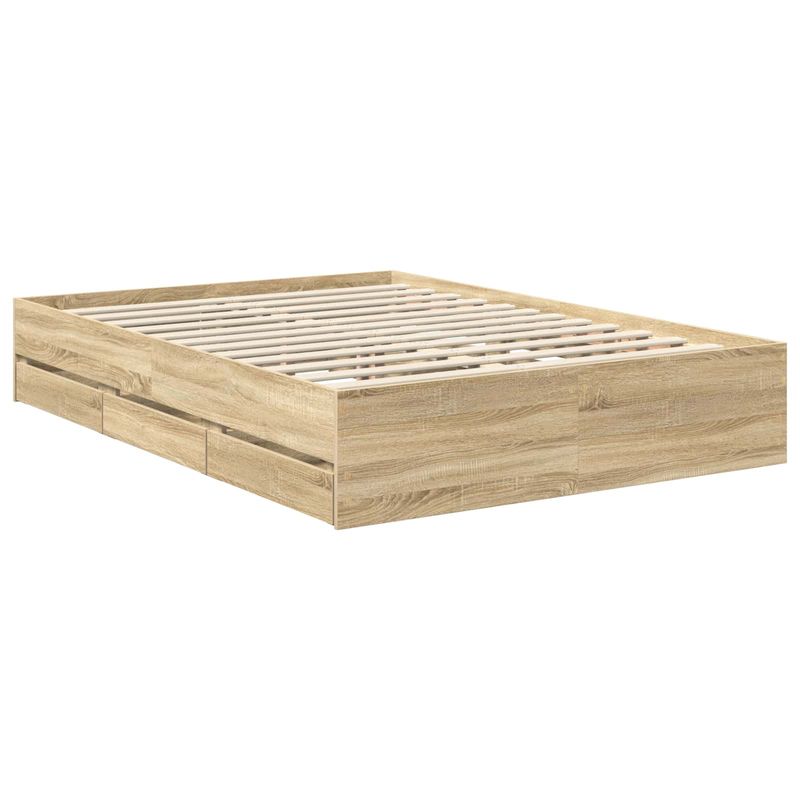 Casa si Gradina - Mobilier - Paturi si accesorii - Paturi - Cadru de pat Stejar Sonoma 140 x 190 cm Lemn Ingineresc - Infinity.ro