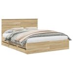 Casa si Gradina - Mobilier - Paturi si accesorii - Paturi - Cadru de pat Stejar Sonoma 160 x 200 cm Lemn Ingineresc - Infinity.ro