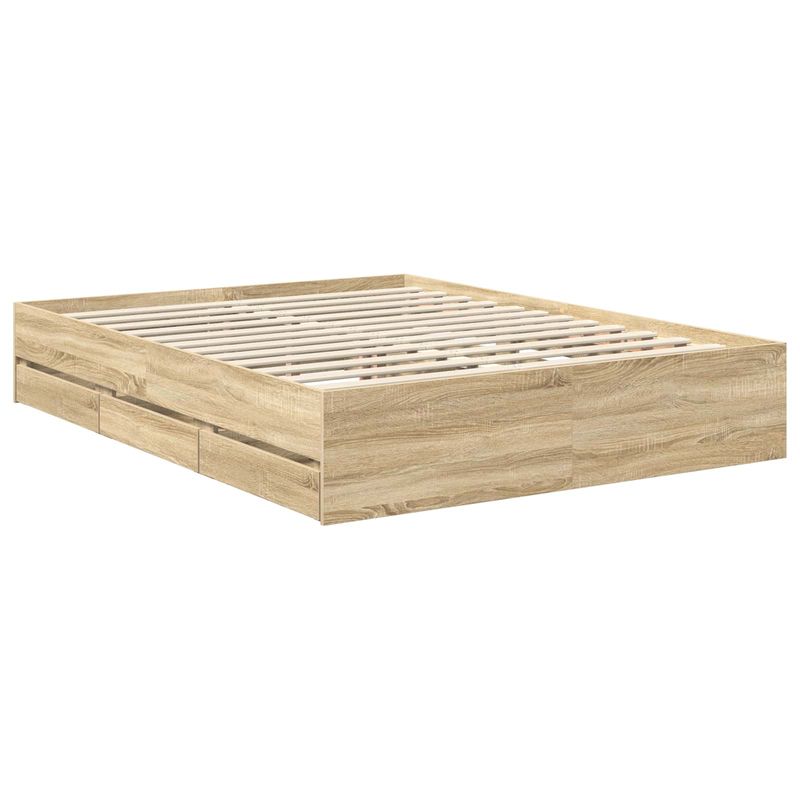 Casa si Gradina - Mobilier - Paturi si accesorii - Paturi - Cadru de pat Stejar Sonoma 150 x 200 cm Lemn Ingineresc - Infinity.ro
